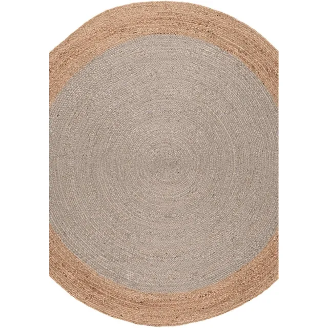 easy living Faro-Rug-Silver Vloerkleed - 160 rond - Rond - Laagpolig,Rond Tapijt - Modern - Beige, Grijs