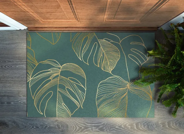 Coloray Deurmat voor binnen - Groente Deurmat Aan Huis - Monstera Bladeren Inloopmat Voordeur - Deurmat Met Print - Binnen Deurmat - 90x60 cm Groente - Monstera Bladeren