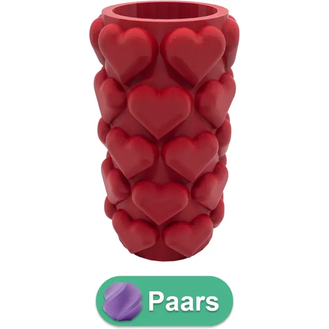 Lovora Luvé moderne vaas – Decoratieve vaas - Paars - 3d geprinte vaas – geschikt voor droogbloemen - 30CM