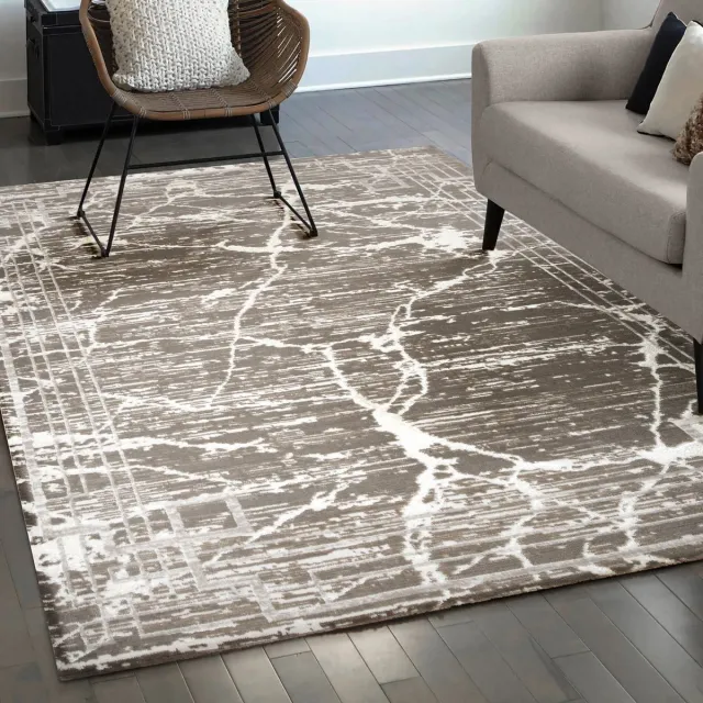 Muratap Fashion Relax Marmer Laagpolig Vloerkleed Crème/Beige- 80x150 CM