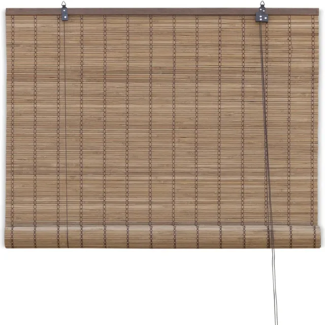 Bamelle Bamboe rolgordijn Freddy – Bruin – 90x220 cm – Bamelle - Natuurlijk & stijlvol raamdecoratie – Lichtdoorlatende zonwering – Eenvoudige & snelle montage