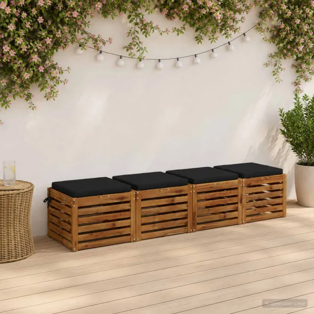 vidaXL Zitkussens SOEST 4 st 100% Polyester Zwart 45 x 45 x 5 cm