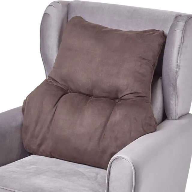 Homescapes Rugkussen bruin – rugkussen 68 x 58 cm met velours bekleding