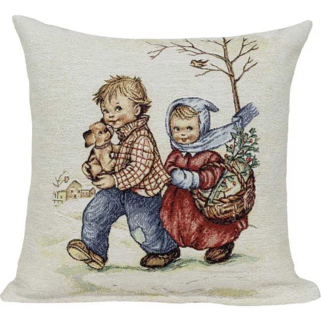 tafelkleedjes.nl Kussenhoes Kerst Playground Sierkussen Sierkussenhoes Creme