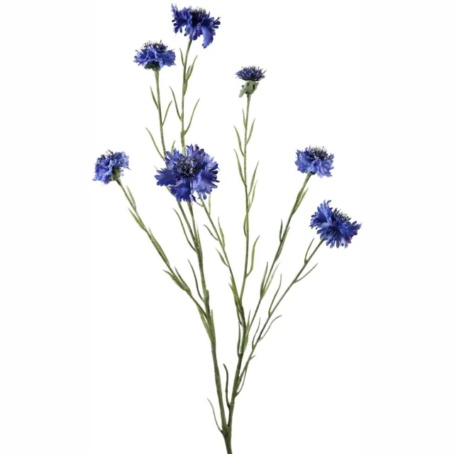 Viv! Home Luxuries Korenbloem - kunstbloem - blauw - 89cm