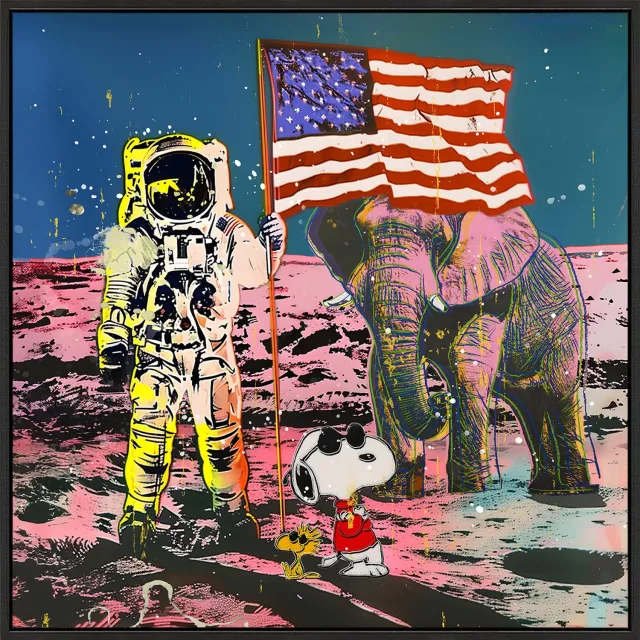 homebound by ky Schilderij high gloss astronaut Meerkleurig