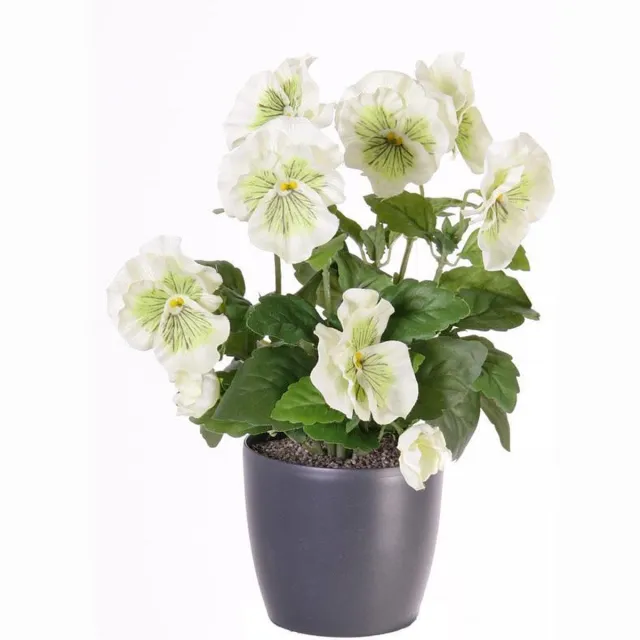 wonenencadeau.nl Viooltje, 9 bloemen (7x Ø 7cm en 2x Ø 2,5cm), 28cm wit