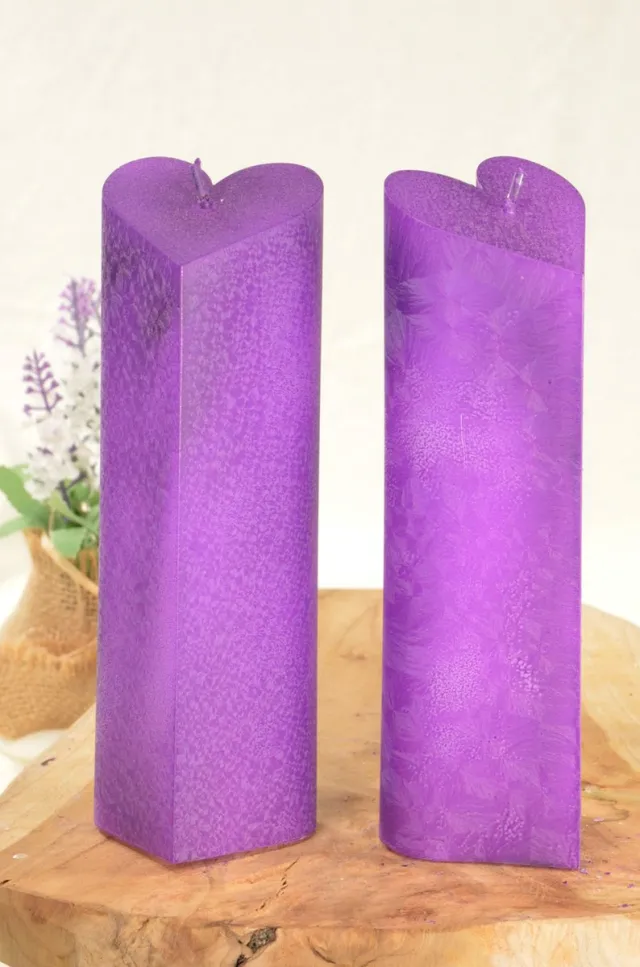 MilaNNE Hart Kaars in LILA POLYMICO, hoogte: 18 cm, Gemaakt door Candles by Milanne - BEKIJK VIDEO