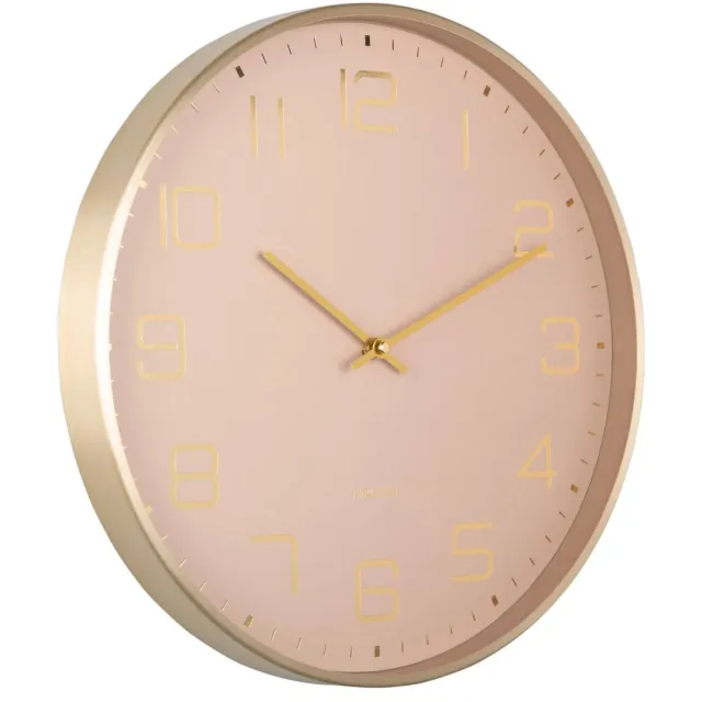 Karlsson Elegance Glow wandklok roze Zachtbruin