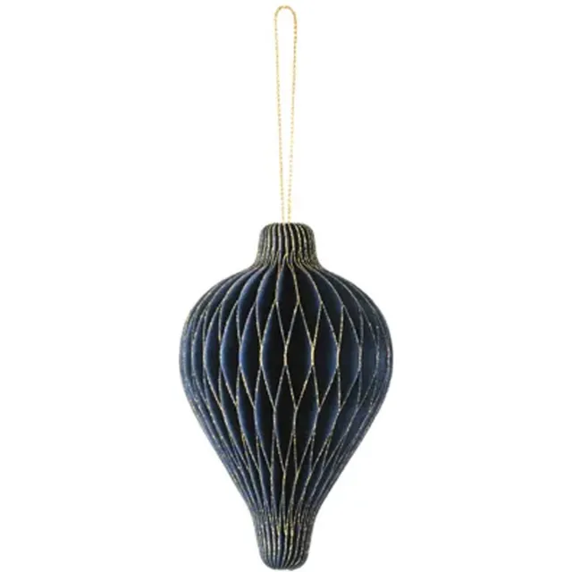 PartyDeco Kersthanger Navy - 21,5 CM Donkerblauw