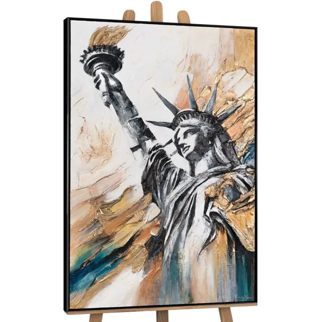 YS Canvas schilderij handgeschilderd light of freedom abstract – YS-Art Gallery – Luxe wanddecoratie voor woonkamer – Modern schilderij voor slaapkamer en hal Black