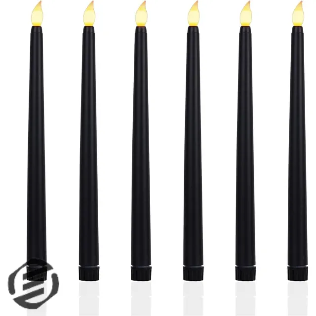 Equivera Oplaadbare LED Kaarsen - Elektrische Kaarsen - Oplaadbare Waxinelichtjes - Realistische Kaarsen - Kerstverlichting - Veilig en Duurzaam Zwart