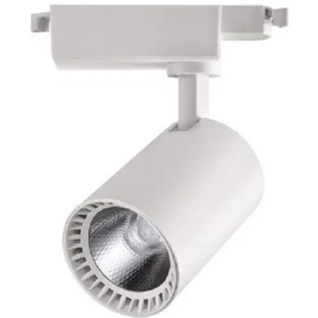 BES LED LED Railverlichting - Track Spot - Lion - 10W - 1 Fase - Rond - Warm Wit 2700K - Mat Wit - Aluminium
