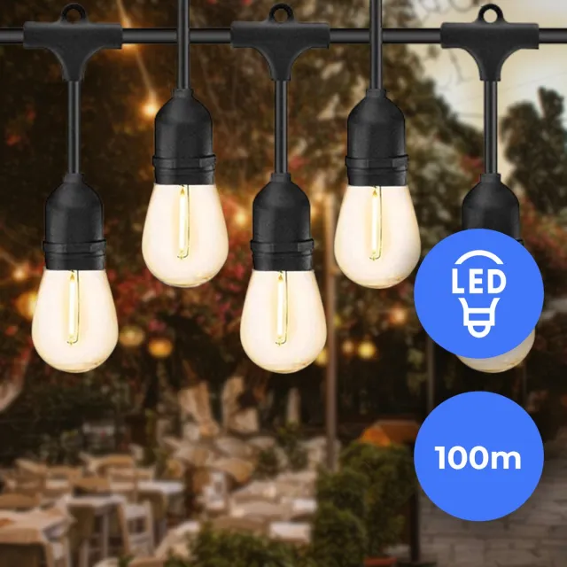 Fonkel 100m Arena Pro Prikkabel – Warm Wit 2700K Lampjesslinger - Lichtsnoer - Sfeerverlichting Buiten en Binnen - Feestverlichting