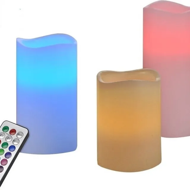 Haushalt 55038 - Kaarsen- vlamloos - LED - set van 3 Wit