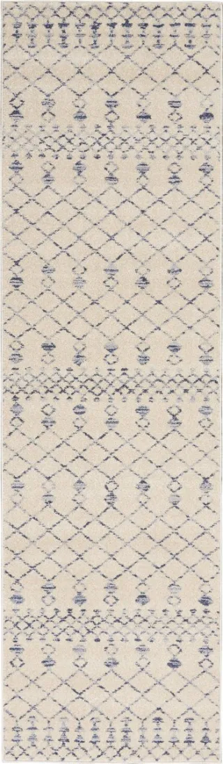 Nourison Vloerkleed Nourison Palermo Beige Blue PRM03 - maat 66 x 230 cm