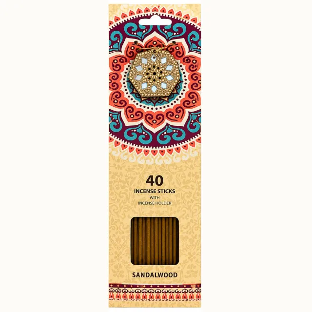 Aroma di rogito Wierookstokjes Sandalwood met Wierookhouder – Sandalwood– 40 Stuks