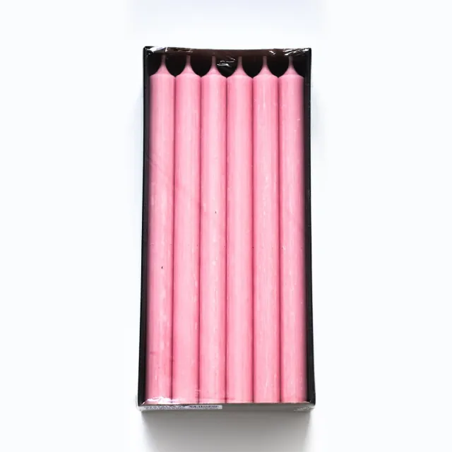 Branded by Lange dinerkaarsen | 28 cm | Oud Roze 18 stuks | 10 branduren Oudroze