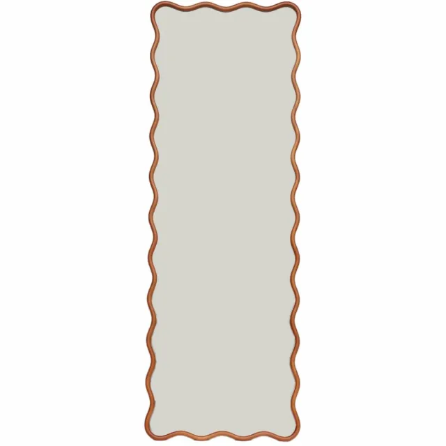 Organische staande spiegel hout staal 172cm walnoot - sweeek