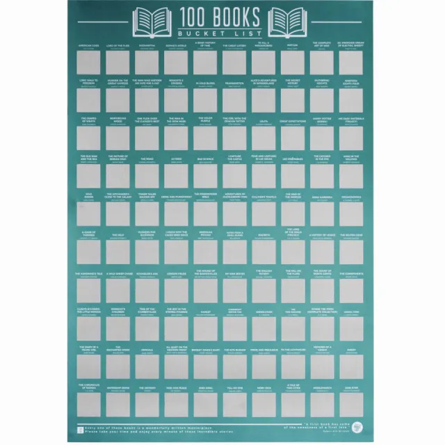 Gift Republic Krasposter - 100 Boeken Multicolor