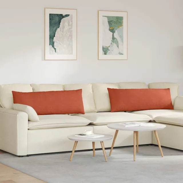 vidaXL Sofa Kussens 2 stuks Rood-oranje 120 x 40 cm Cordstof