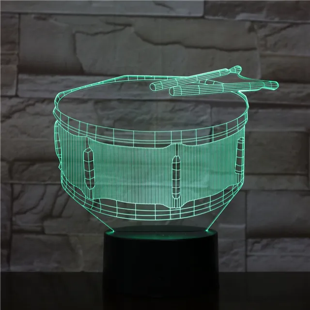 MC Living 3D Led Lamp Met Gravering - RGB 7 Kleuren - Trommel