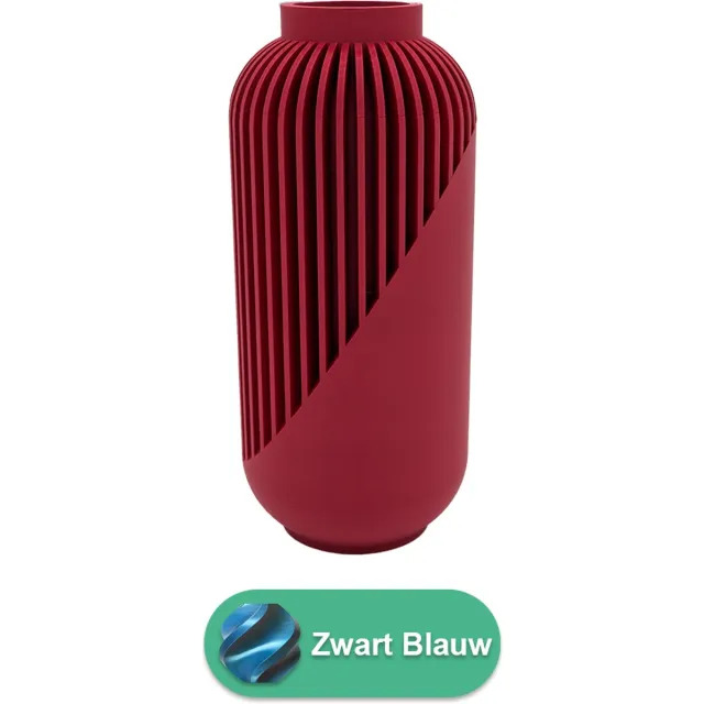 Lovora Orion moderne vaas – Decoratieve vaas - Zwart / Blauw - 3d geprinte vaas – geschikt voor droogbloemen - 20CM