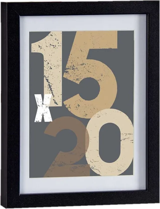 Arte r Houten fotolijst - zwart - 18 x 24 cm - fotolijstje - met passe-partout - decoratie