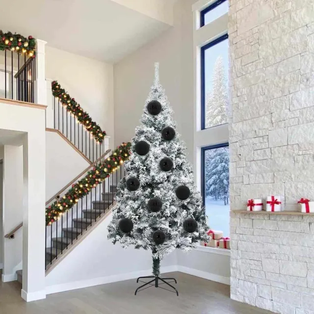 vidaXL Kerstbal Set XXL 3 st Zwart Dia. 25 cm Kunststof