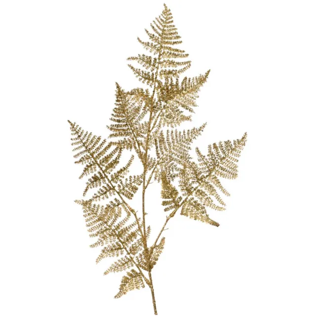 Decoris Kunstplant tak varen - goud - 87 x 36 cm - kunststof - metallic glans - decoratie takken en twijgen Goudkleurig