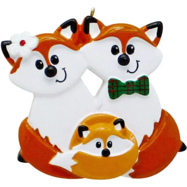 Rudolph and Me Inc. Rudolph and me Kersthanger Ornament Vos familie wit/bruin/groen
