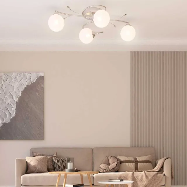 vidaXL Plafondlamp met glasbollen rond 4xG9 Wit