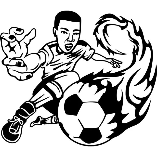 Looster-art&design Muur sticker Voetbal - Jongenkamer - Slaapkamer Quote - Speelkamer - Voetballer zwart