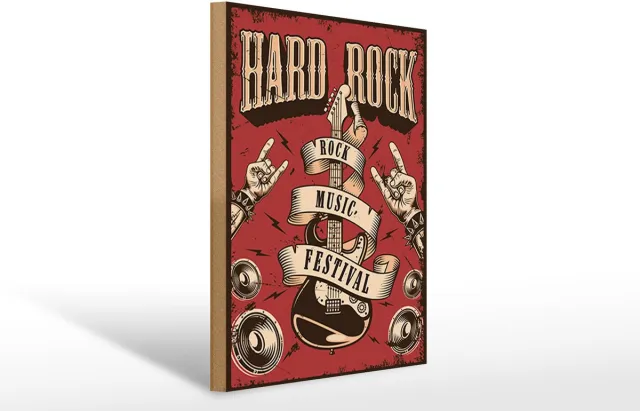 Femer Holzschild Retro 30x40cm hard Rock Music festival