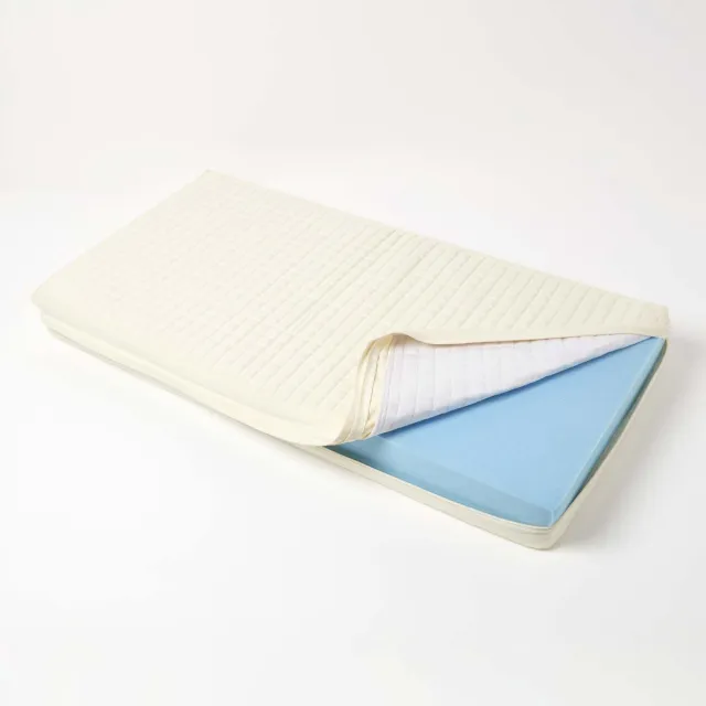 Homescapes katoenen zitkussenhoes crème voor 2-zits bankkussens, 100 x 50 x 10 cm Crème wit