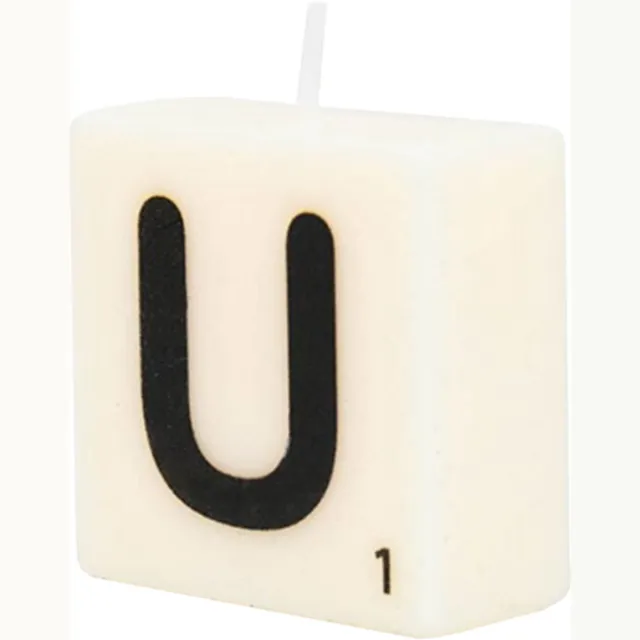 Paper dreams Letter Kaarsje - U Zwart wit