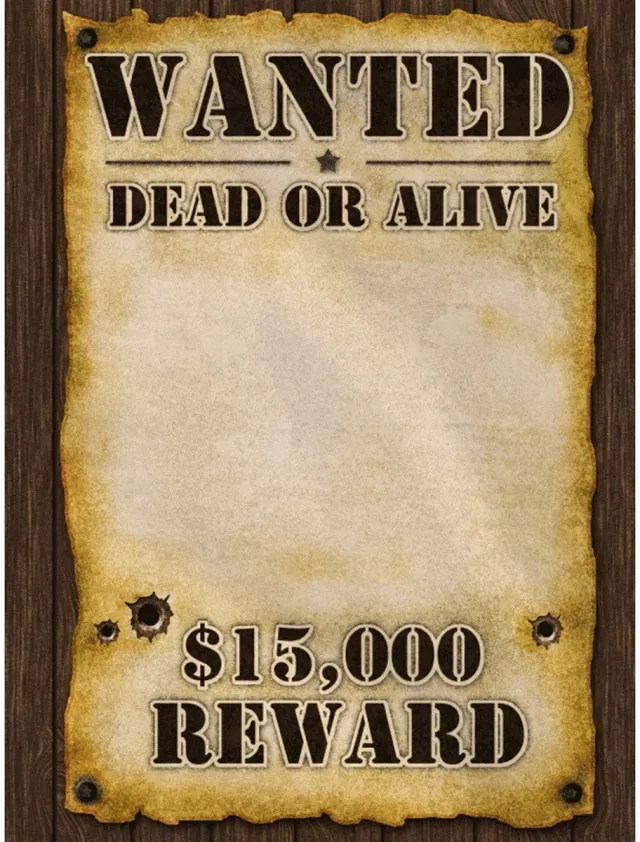 Bellatio Decorations Wanted poster 59x42 cm Multi