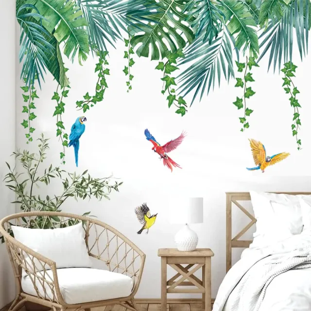 Ibenzoa Decoratieve muurstickers met bloemenontwerp voor elke kamer in huis Groen