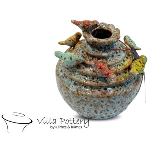 Villa Pottery Vaas Grenada D12xH14 blauw