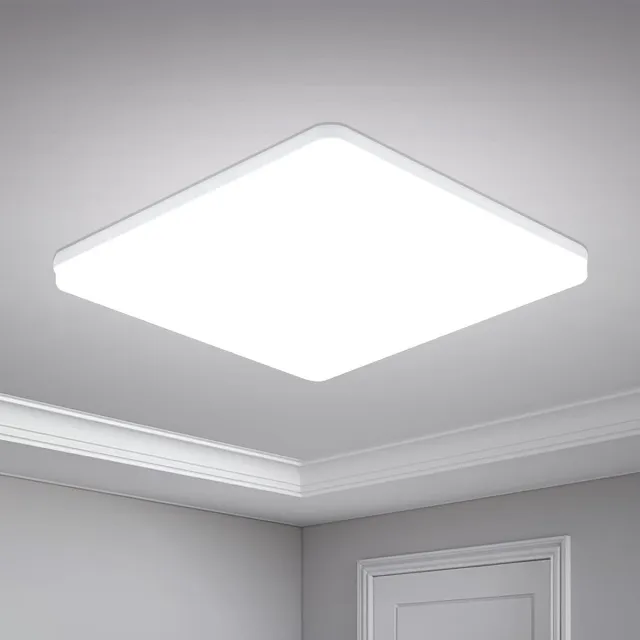 Ayangoods LED Plafondlamp voor Woonkamer en Slaapkamer - Moderne Verlichting - Verstelbare Lichtkleuren - Energiezuinig - Eenvoudige Installatie Wit