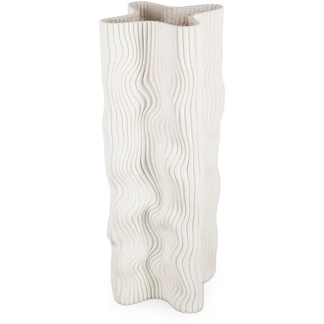 SP Collection Vaas 18x18xH42,5cm fluid white Vea Wit