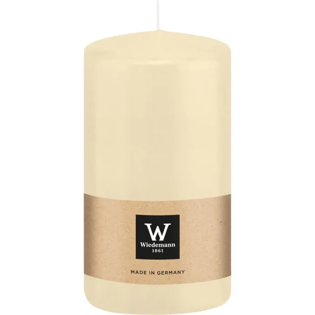 Wiedemann Cilinderkaars/stompkaars - creme wit - 12 x 6 cm - 33 branduren - zuilkaarsen