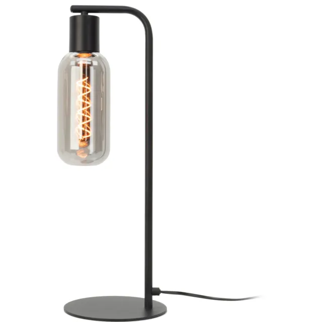 EGLO Majone Tafellamp - E27 - 50,5 cm - Zwart|Grijs - Smoke Glas - Rookglas Zwart;Grijs;