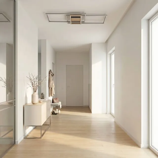 Lindby LED plafondlamp- met dimmer - CCT - 3lichts - Aluminium, PC - H: 6.85 cm - mat nikkel - Inclusief lichtbronnen