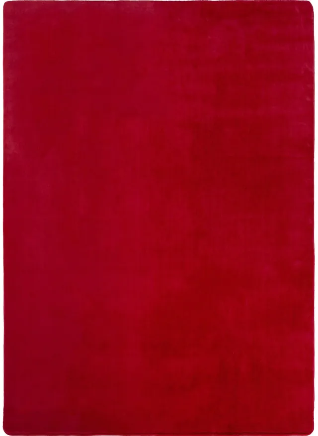 Muratap JOY Effen Soft Rond Vloerkleed – 100% Polyester – Anti-Slip - Rood- 120 CM Ø