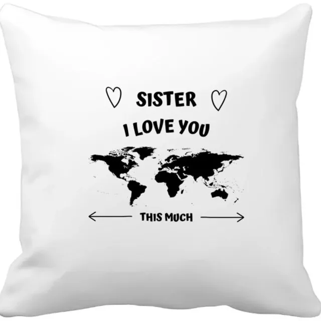 Akyol sister i love you this much Kussen hoes - Zus - geweldige zus - liefste zus - verjaardag - cadeau - kado - bedankje - geschenk - 40 bij 40 cm Multicolor