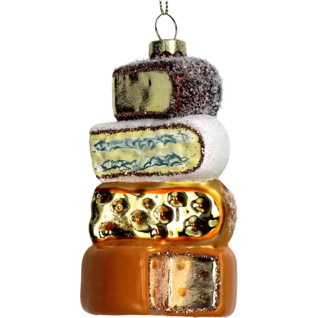 HD Collection Ornament kerstbal Kaasglas Multi 11.4 cm