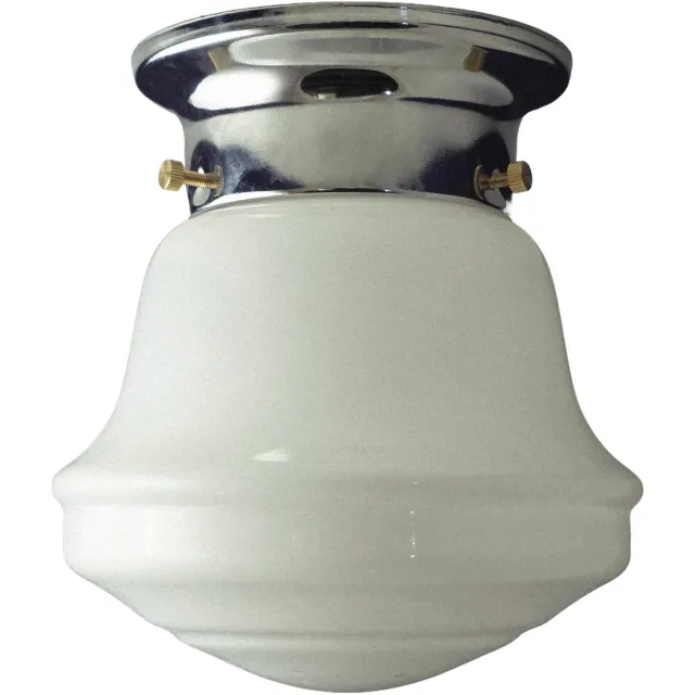 Thomas Klaus Dessau - Bauhaus Plafondlamp - Mat Glas - Vintage Schoollamp wit