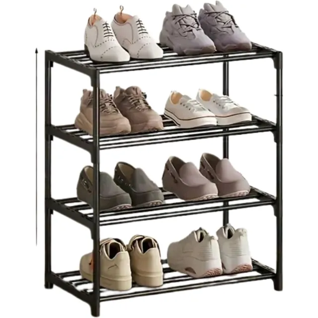 Bovista Schoenenrek - Schoenenbank - Deur - Schoenen Opbergsysteem - Organizer - 4 Lagen Klein Zwart Klein