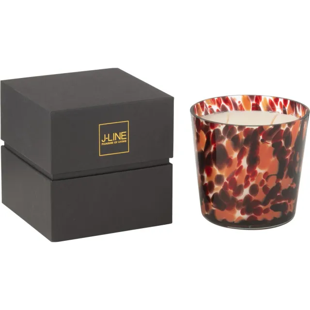 J-Line geurkaars Noa - Magnificent Birch - glas - rood - small - 50U Multi
